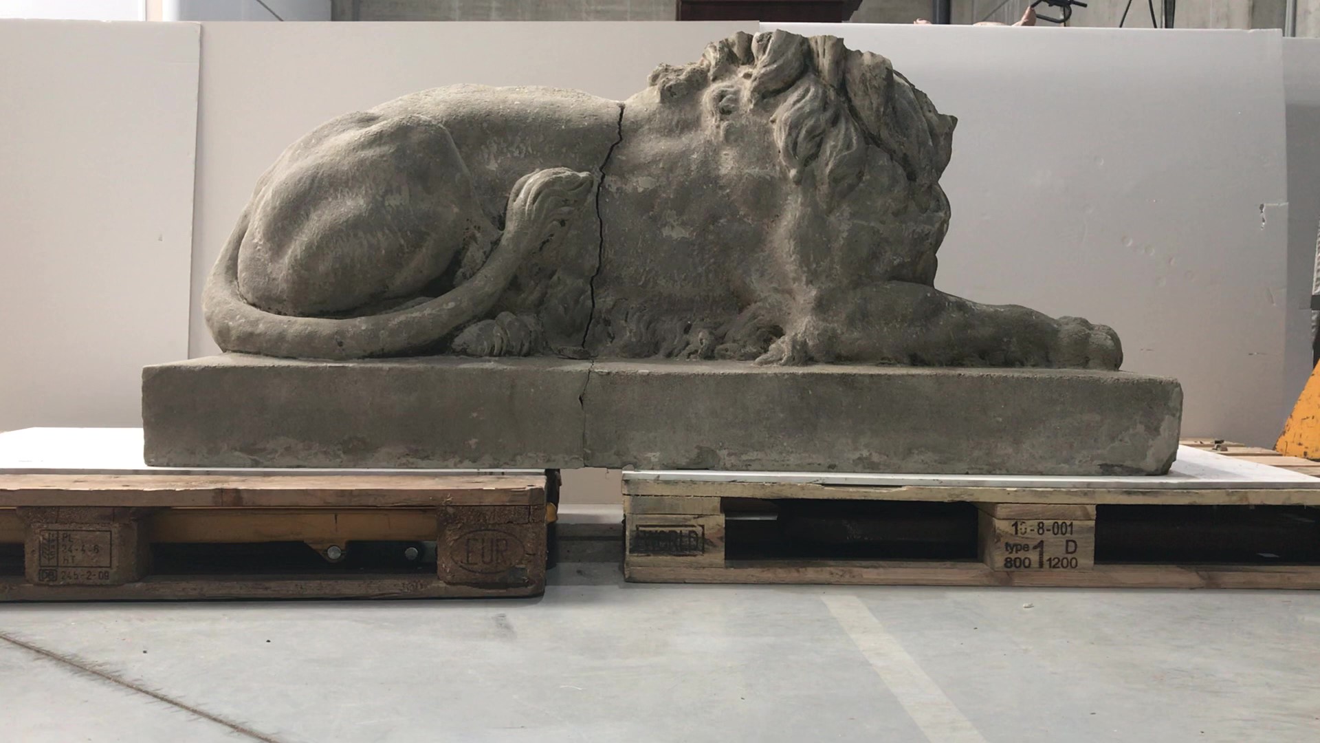 restauratie stenen leeuw villa servais halle